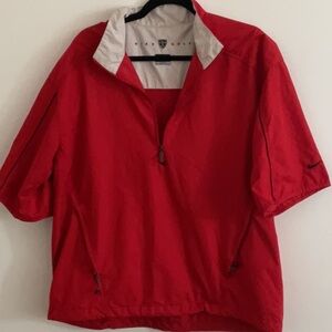 Nike swoosh Golf Red Jacket relaxed zip windbreaker